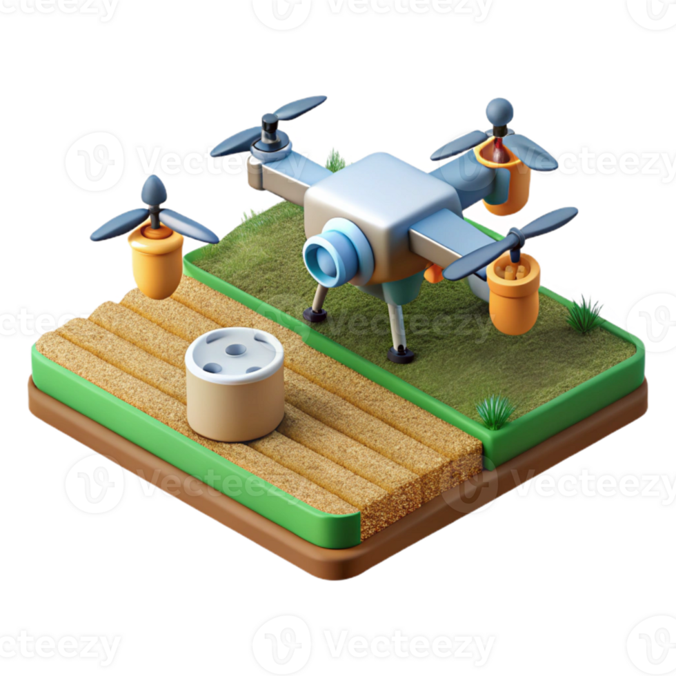 dramatic creative Drone View of Agricultural Fields with Irrigation System Transparent Background detailed png