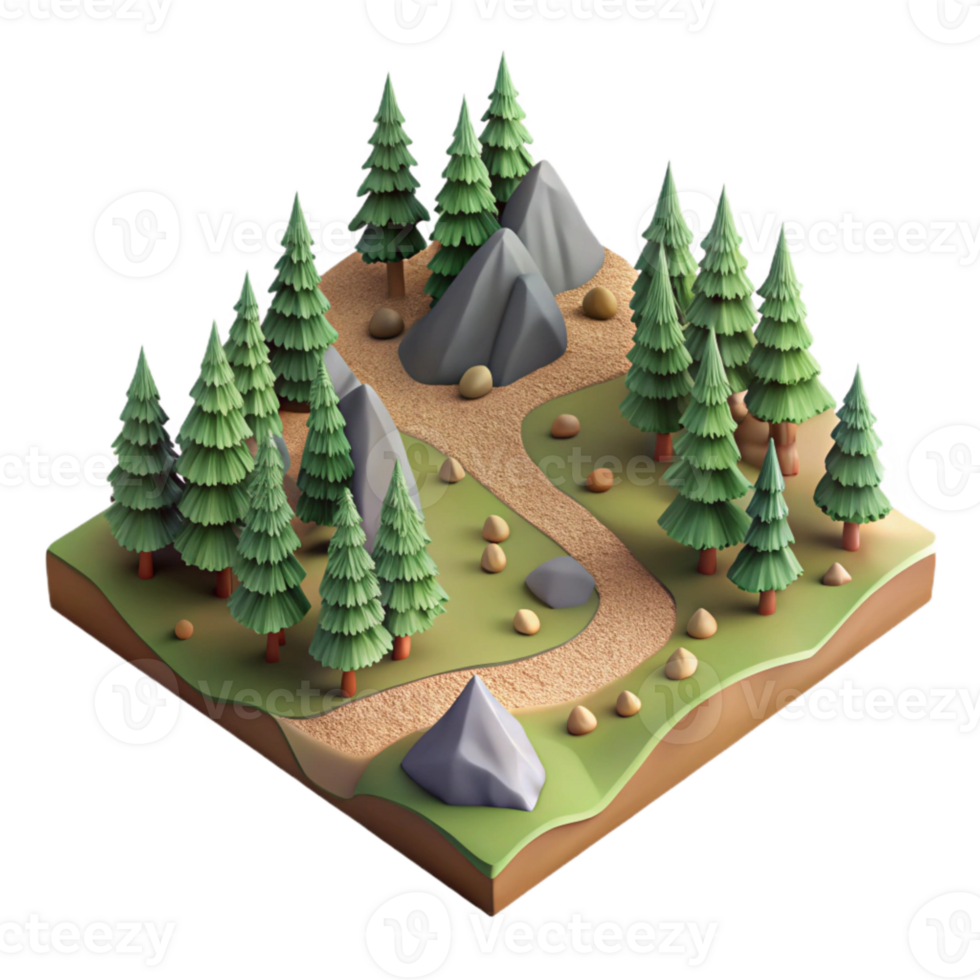 extraordinary classic Drone View of Forest with Hiking Trails Transparent Background high resolution png