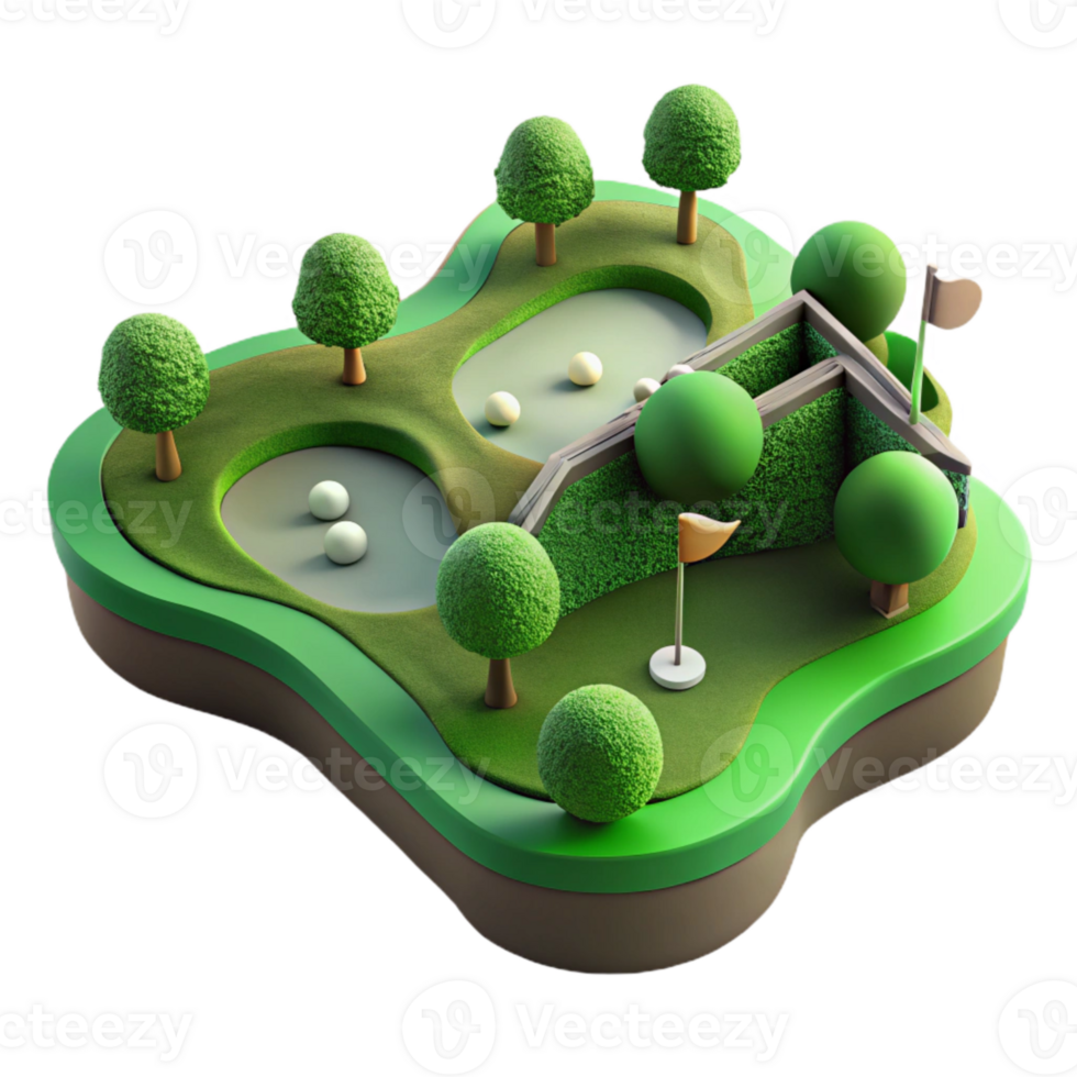 dramatic modern Drone View of Golf Course with Sand Traps Cutout professional png