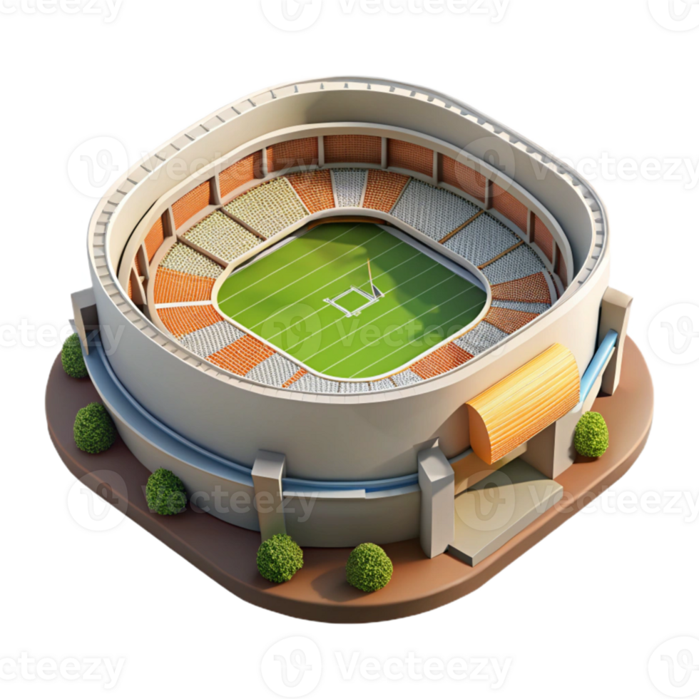 serene minimalist Drone View of Stadium During Game Isolated genuine png