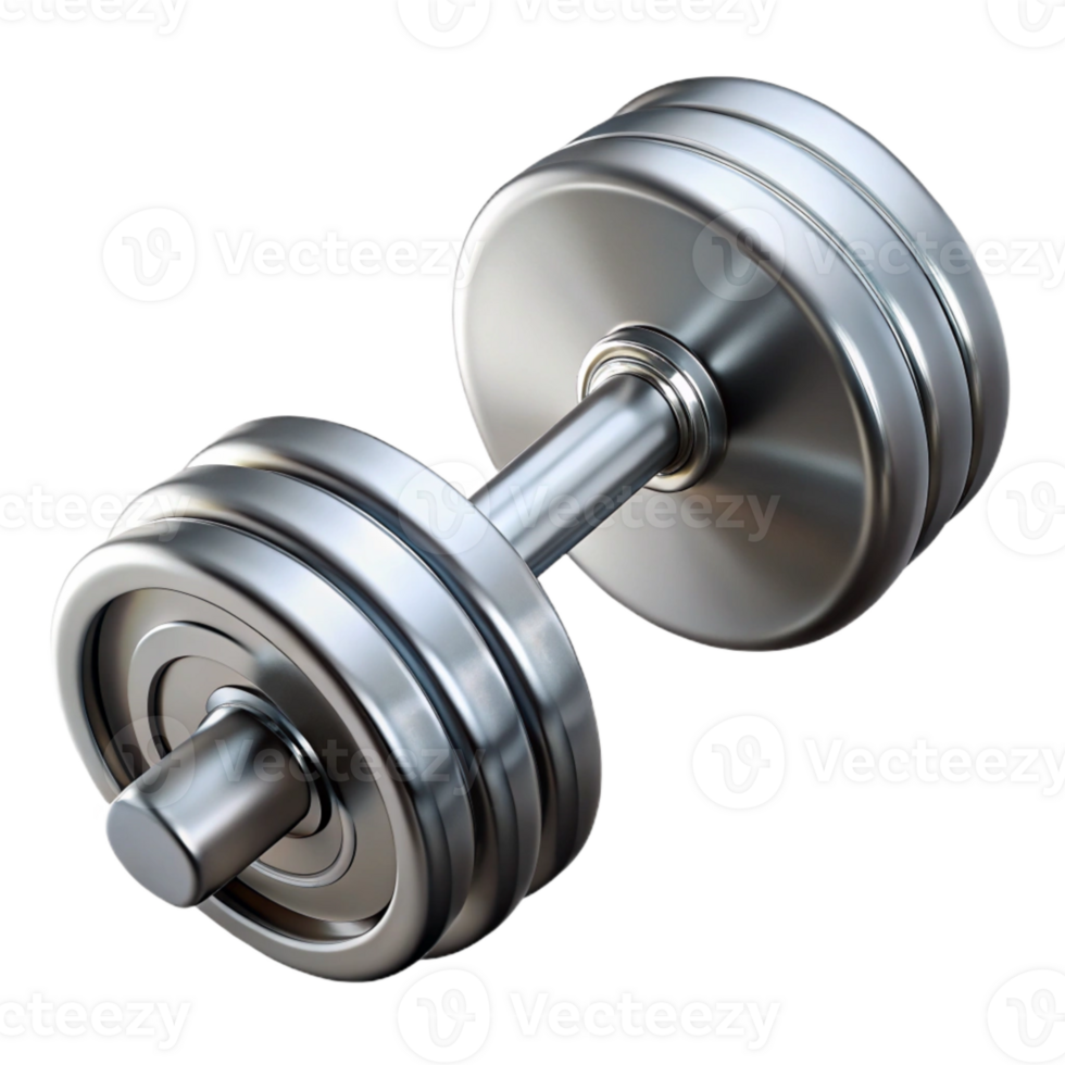 elegant minimalist Dumbbell Adjustable Chrome Silver Transparent Cutout high resolution png