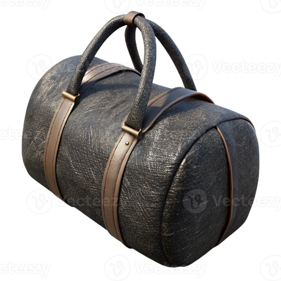 wonderful artistic Duffel Bag Black Canvas Zipper Closure Cutout exclusive png