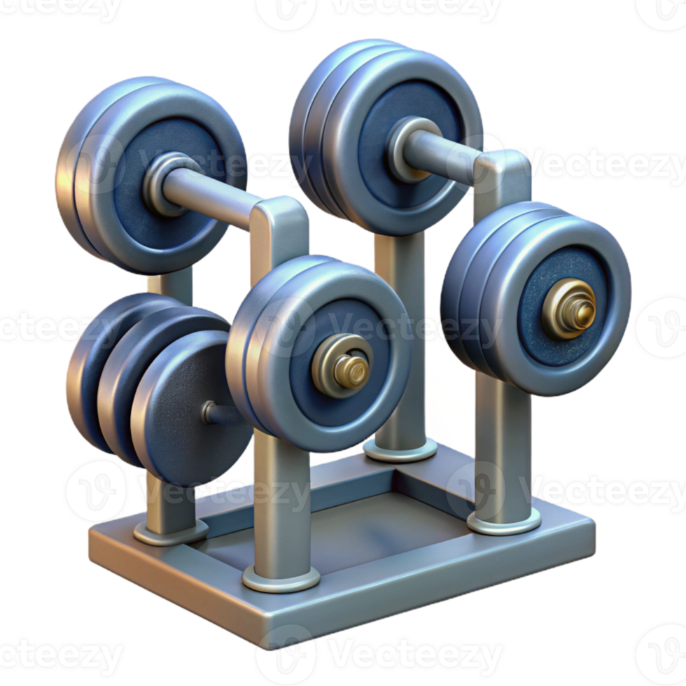 vibrant modern Dumbbell Rack with Weights Transparent Cutout 4K png