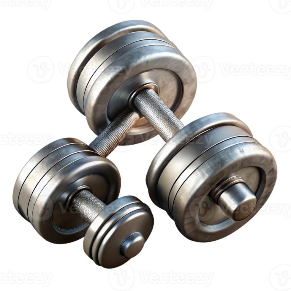 stunning artistic Dumbbells Chrome Finish Top Angle Cutout high resolution png