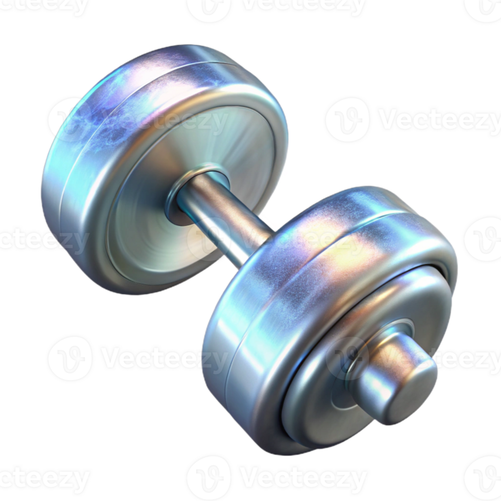 dramatic classic Dumbbell Single Chrome Finish Isolated professional png