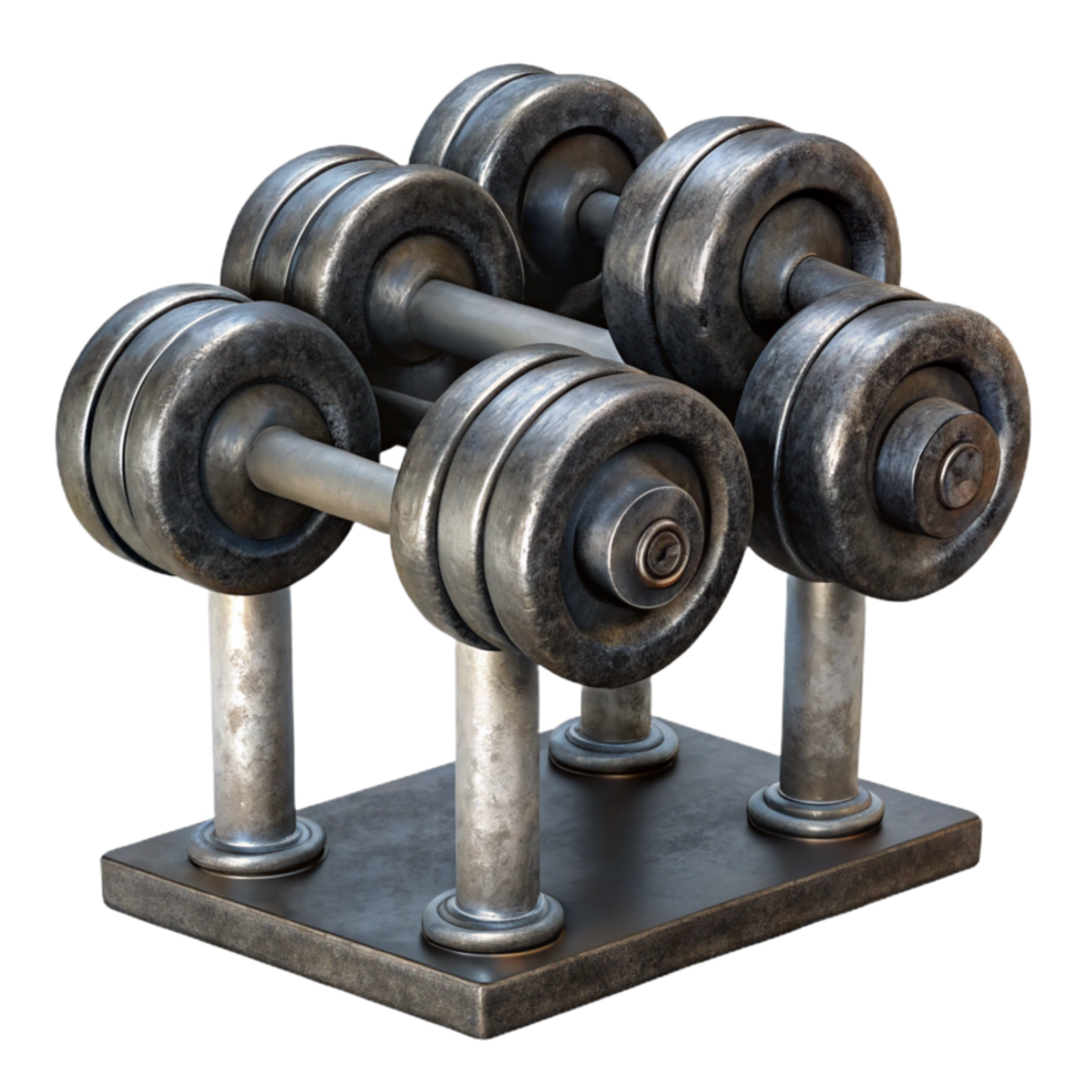 impressive traditional Dumbbells Rack Metal Black Color Isolated exclusive png