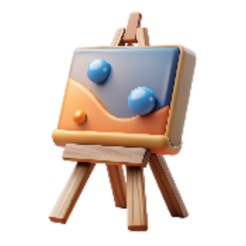 extraordinary artistic Easel with Canvas Transparent Background exclusive png