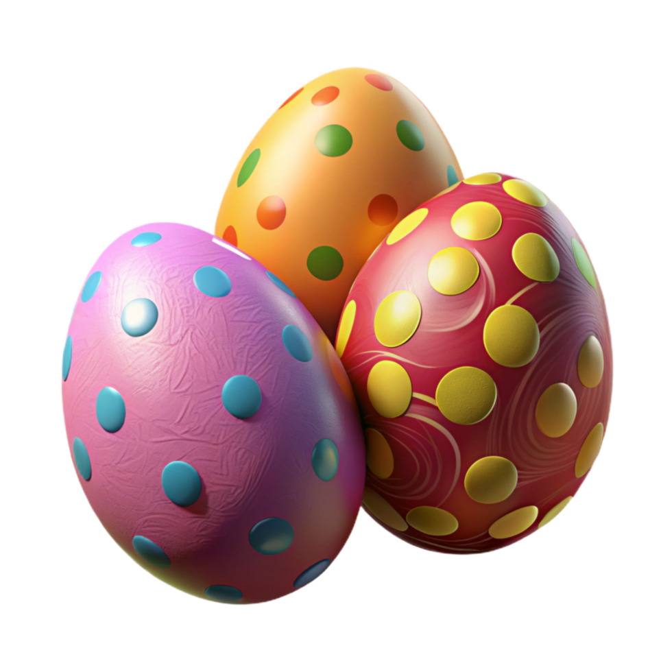 elegant artistic Easter Eggs Decorated by Family Transparent Background 4K png