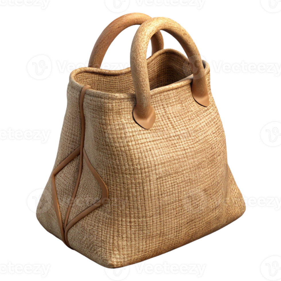 wonderful classic Eco Bag Jute Natural Fiber Transparent Background exclusive png