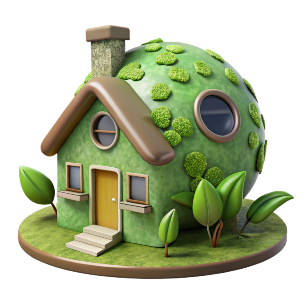 magnificent contemporary Eco Friendly Home Sustainable Design Isolated premium png