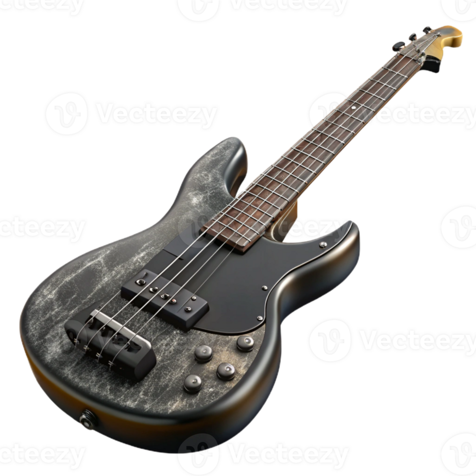 stunning artistic Electric Bass Guitar Black Finish Cutout high quality png