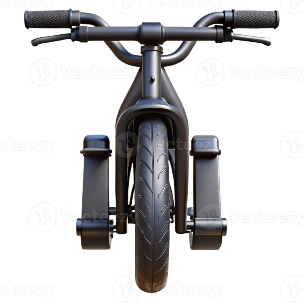 beautiful vintage Electric Bike Front View Black Frame Isolated Element genuine png