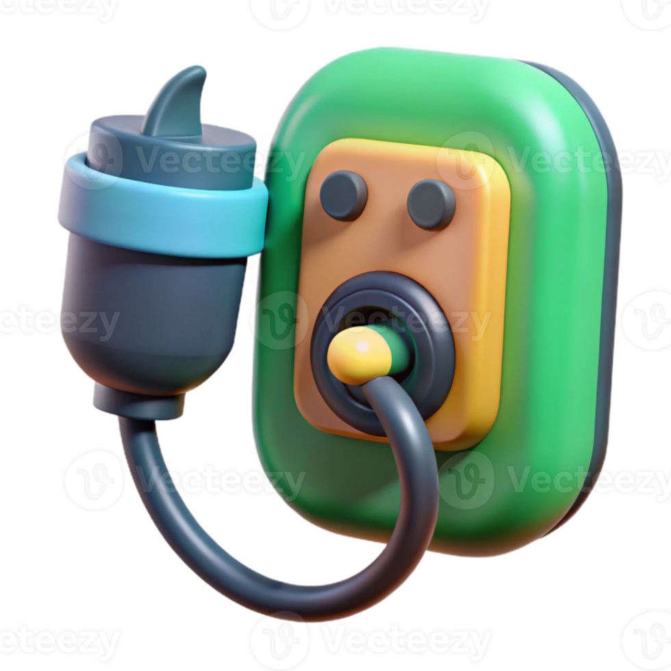 vibrant modern Electric Car Charging Port Close Up Isolated Cutout high resolution png