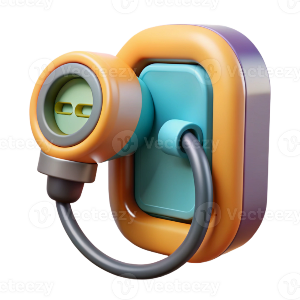 stunning creative Electric Car Charging Port Close Up Isolated Cutout high quality png