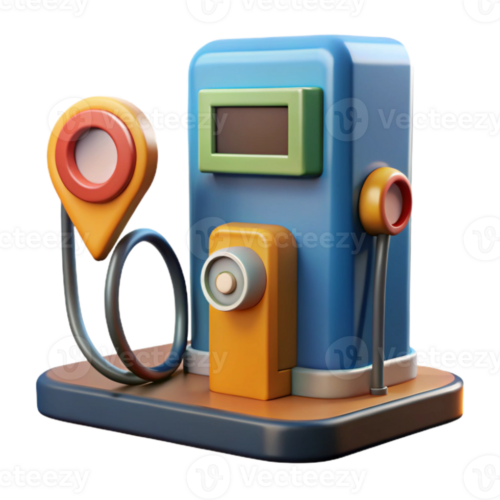 impressive classic Electric Car Charging Station Side View Isolated high quality png