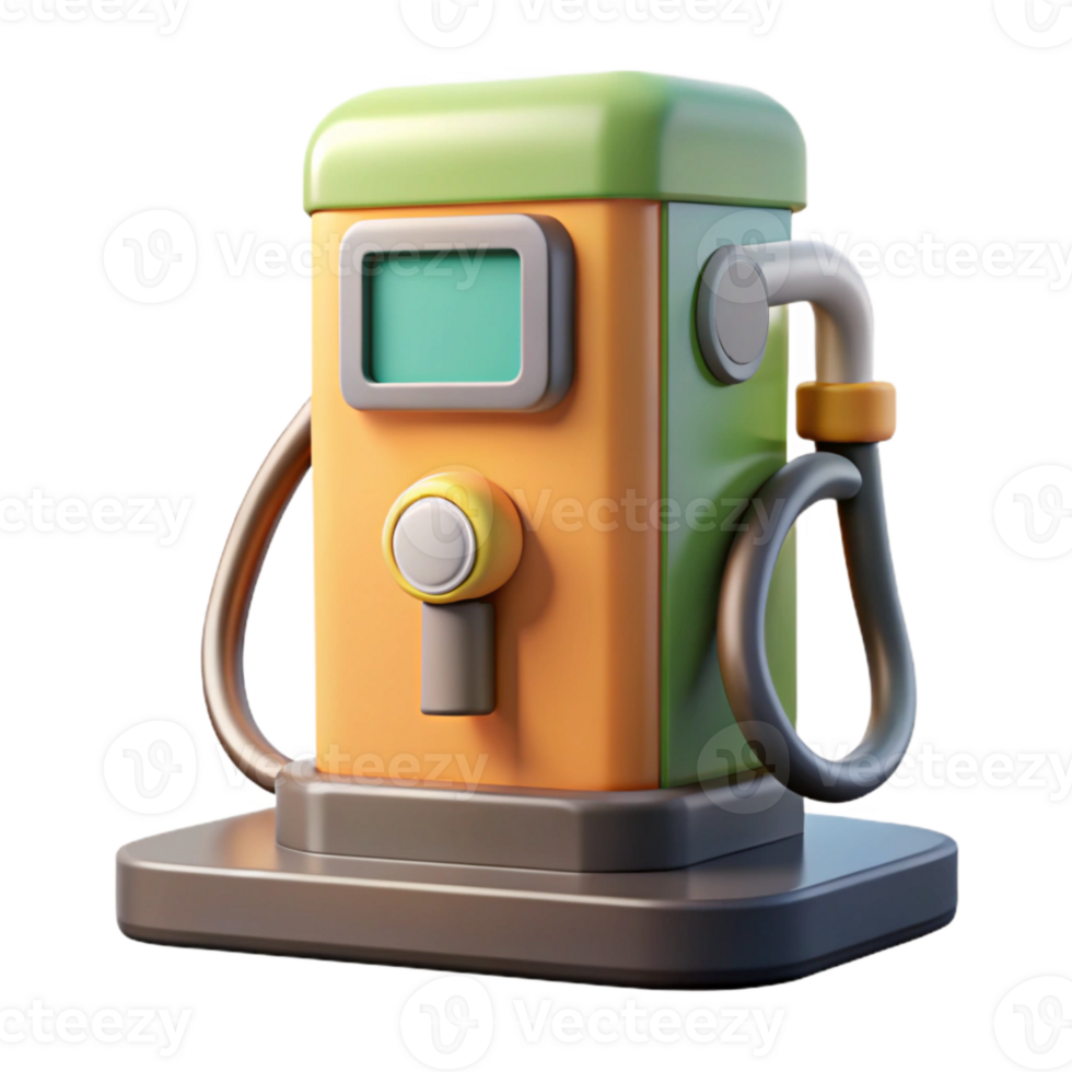 vibrant classic Electric Car Charging Station Side View Isolated high quality png