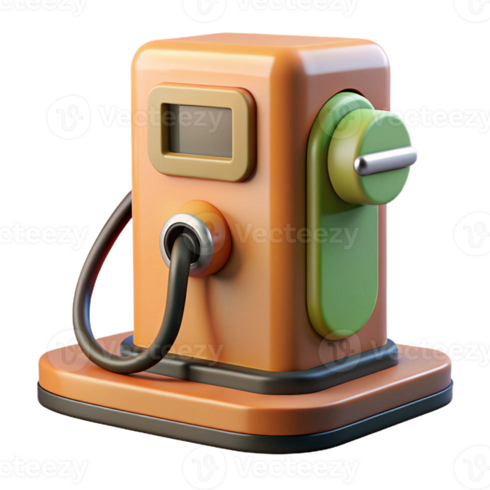 beautiful contemporary Electric Car Charging Station Side View Isolated exclusive png