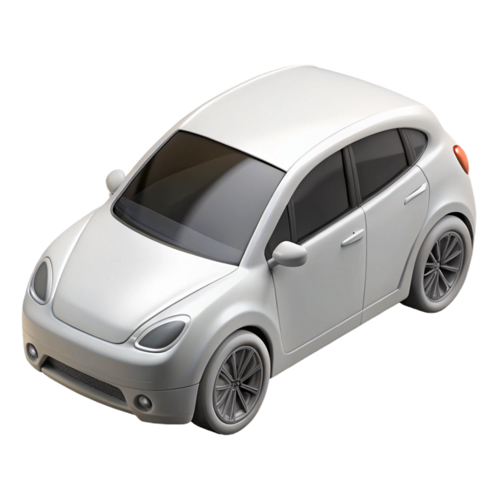 dramatic minimalist Electric Car Side View Blue Isolated Element detailed png