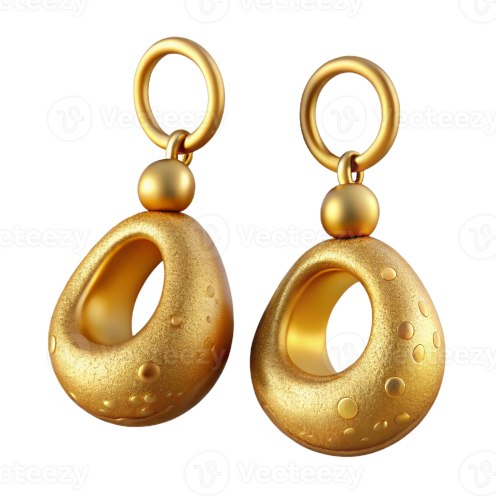 beautiful contemporary Elegant Gold Earrings Transparent Background Cutout genuine png