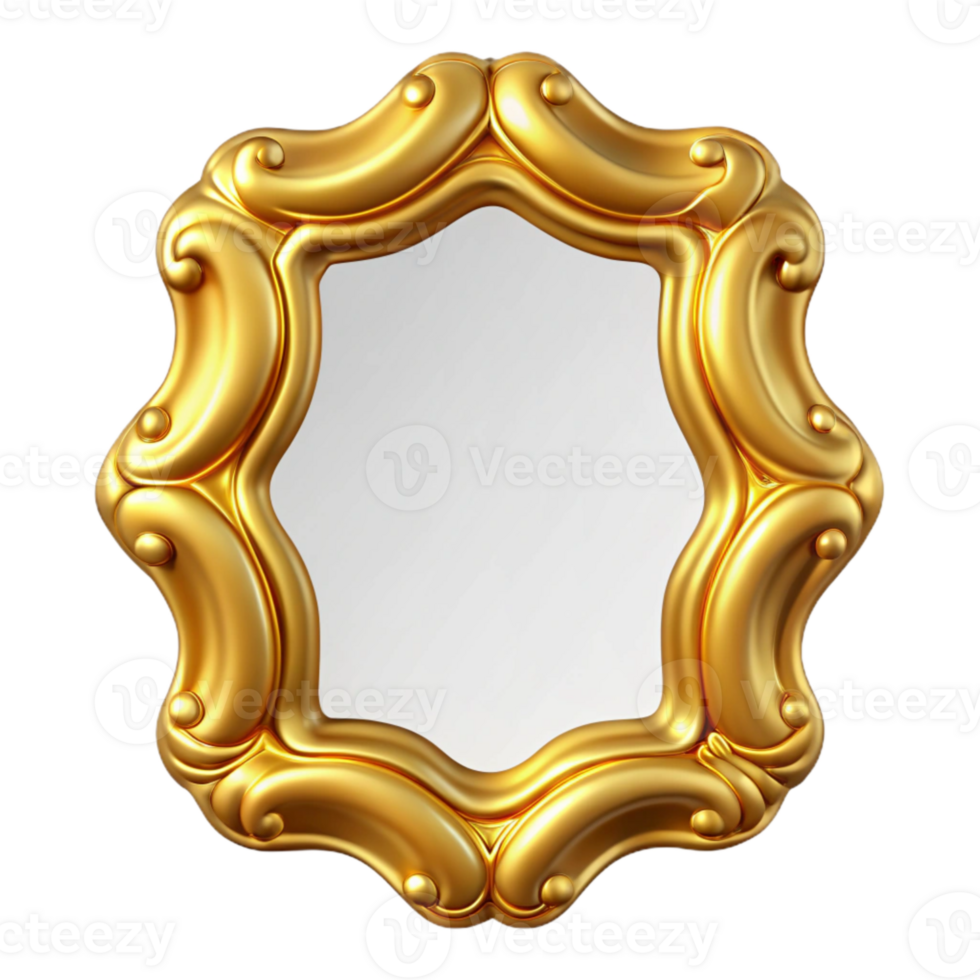 beautiful creative Elegant Gold Frame Cutout Isolated 4K png