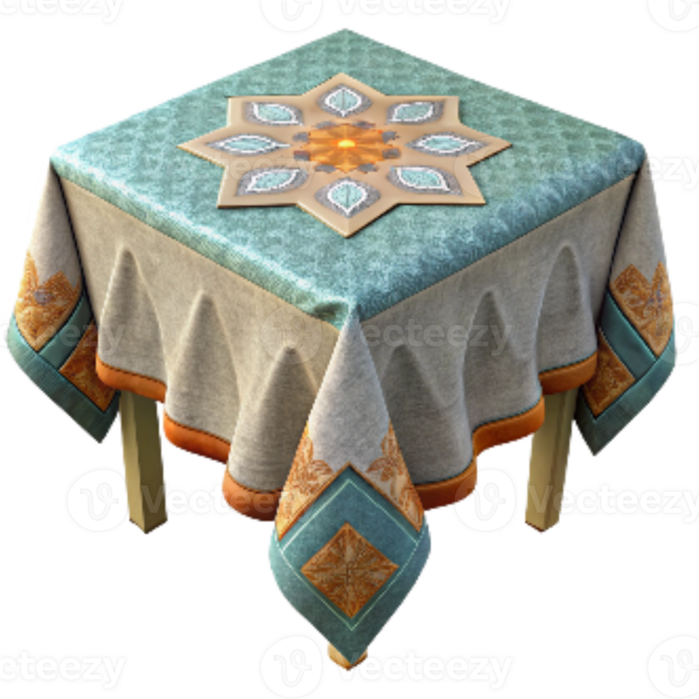 beautiful classic Embroidered Tablecloth with Geometric Pattern Isolated high quality png
