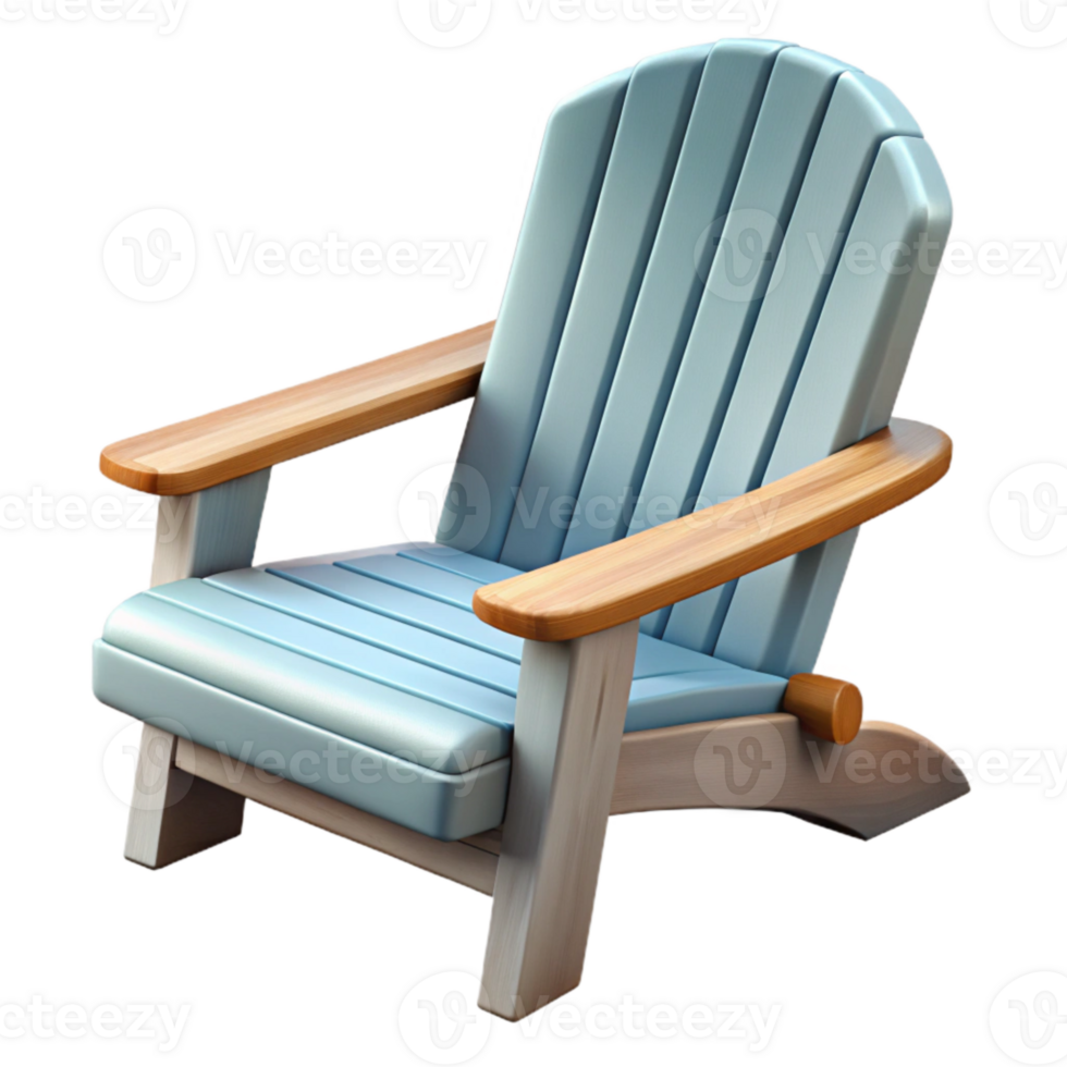 extraordinary contemporary Empty Adirondack Chair on Deck Isolated premium png
