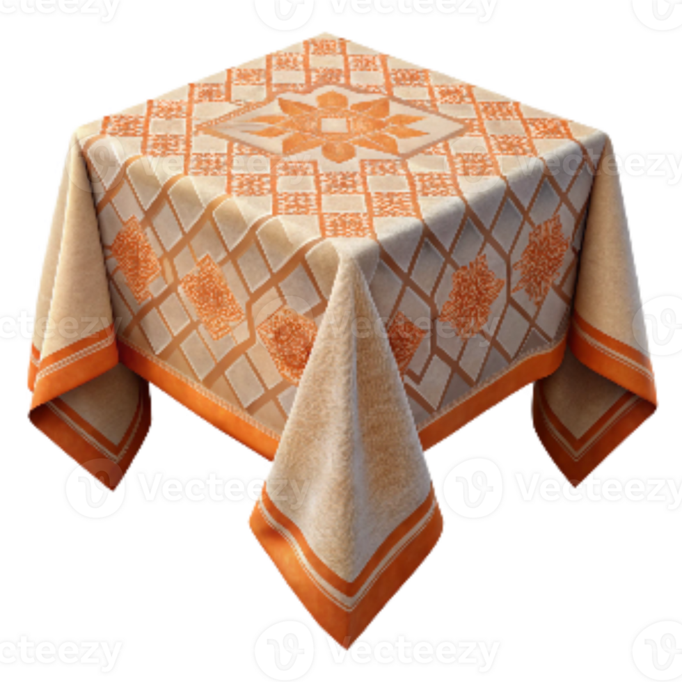 impressive abstract Embroidered Tablecloth with Geometric Pattern Isolated high quality png