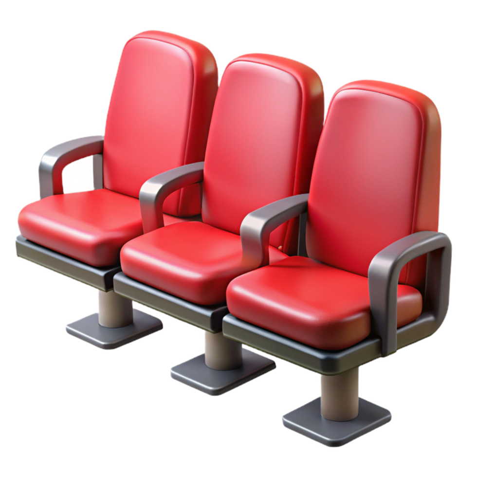 vibrant traditional Empty Auditorium Seats with Red Upholstery Transparent professional png
