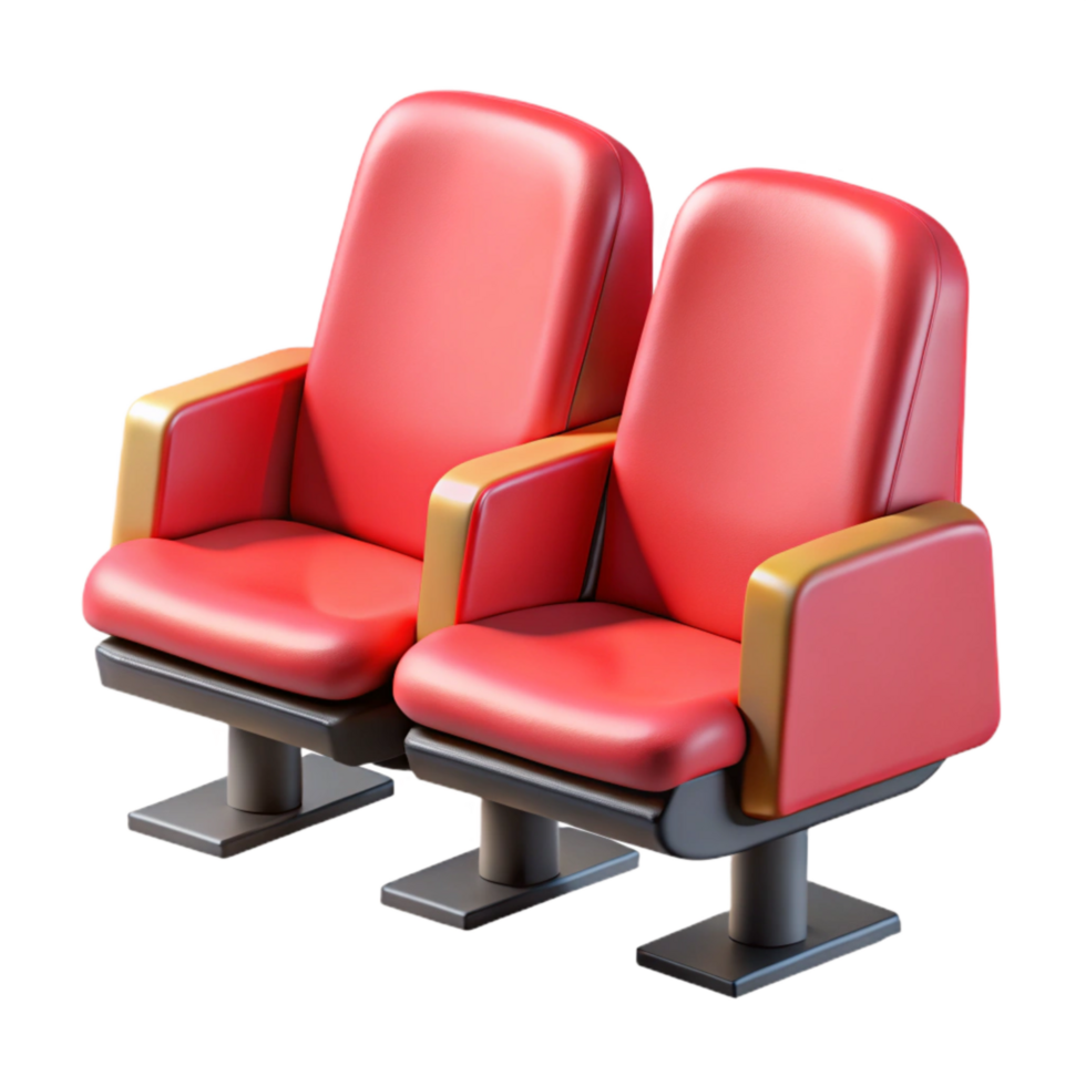 beautiful traditional Empty Auditorium Seats with Red Upholstery Transparent genuine png