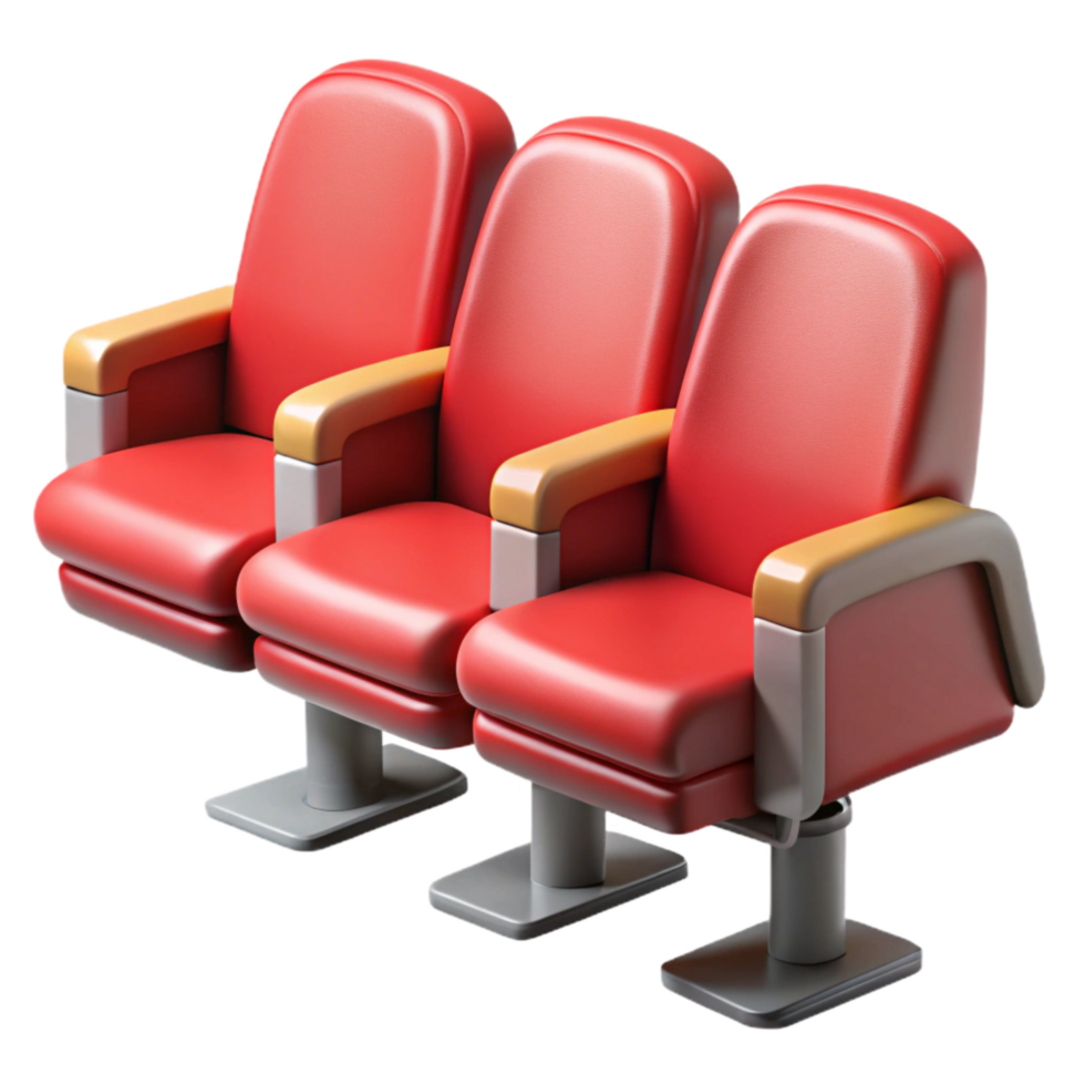 serene modern Empty Auditorium Seats with Red Upholstery Transparent exclusive png