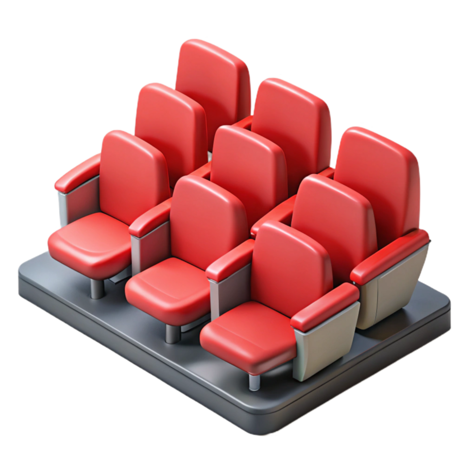 dramatic artistic Empty Auditorium with Red Seats Cutout high quality png