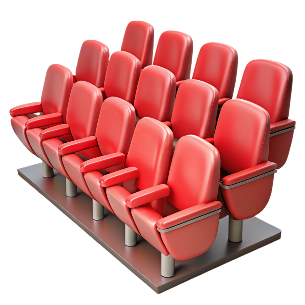 elegant modern Empty Auditorium with Red Seats Cutout professional png