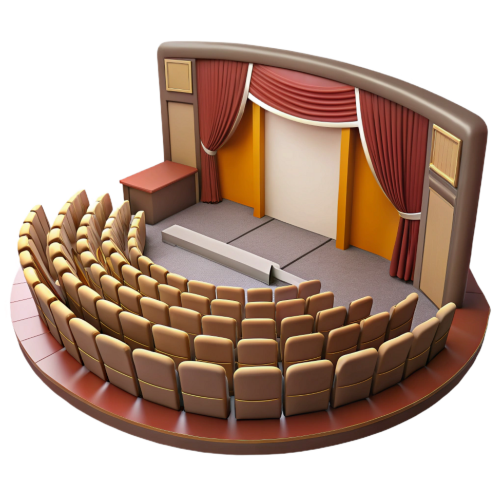 extraordinary vintage Empty Auditorium with Stage and Seating Cutout authentic png