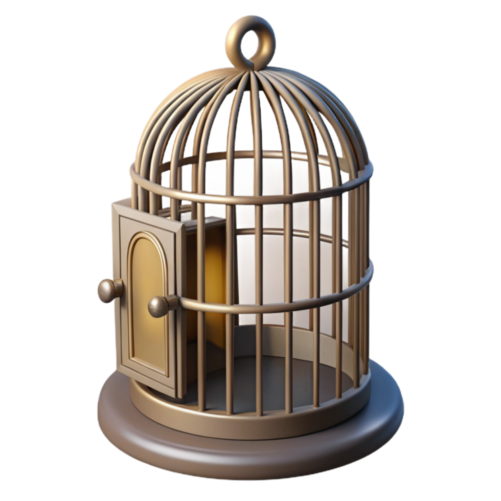 extraordinary vintage Empty Birdcage Open Door Cutout Transparent Background exclusive png