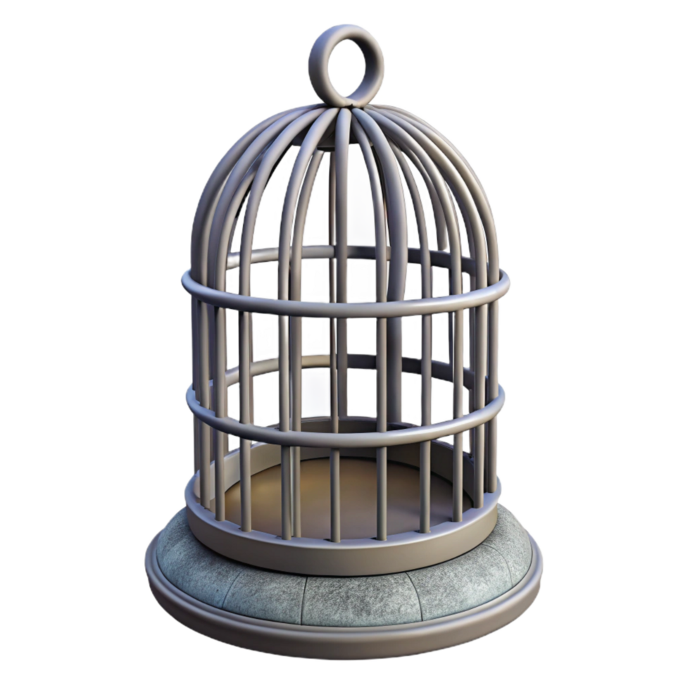 impressive traditional Empty Birdcage Open Door Cutout Transparent Background detailed png