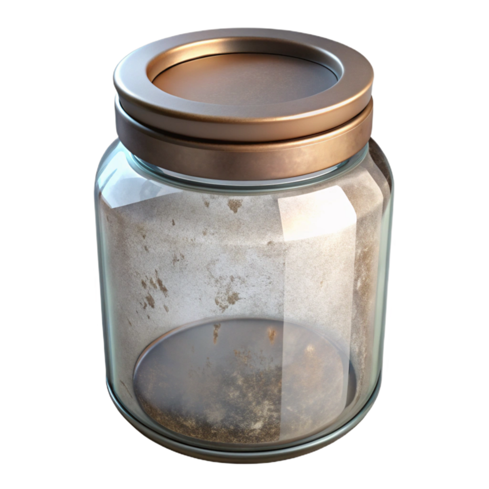 magnificent vintage Empty Glass Jar with Lid Transparent Background authentic png