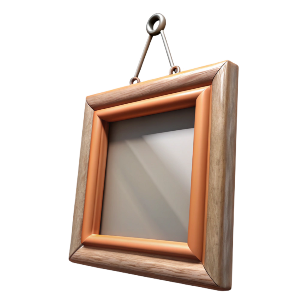 serene rustic Empty Picture Frame Hanging on Wall Isolated exclusive png