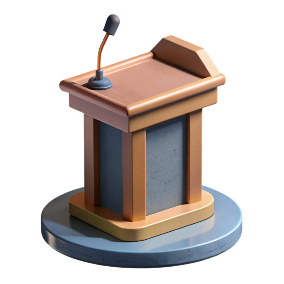 stunning rustic Empty Podium with Lectern and Microphone Cutout premium png