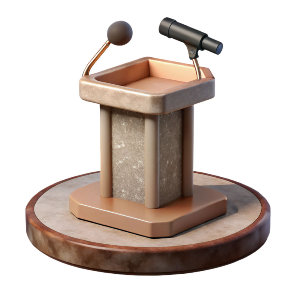 dramatic abstract Empty Podium with Microphone Stand Cutout genuine png