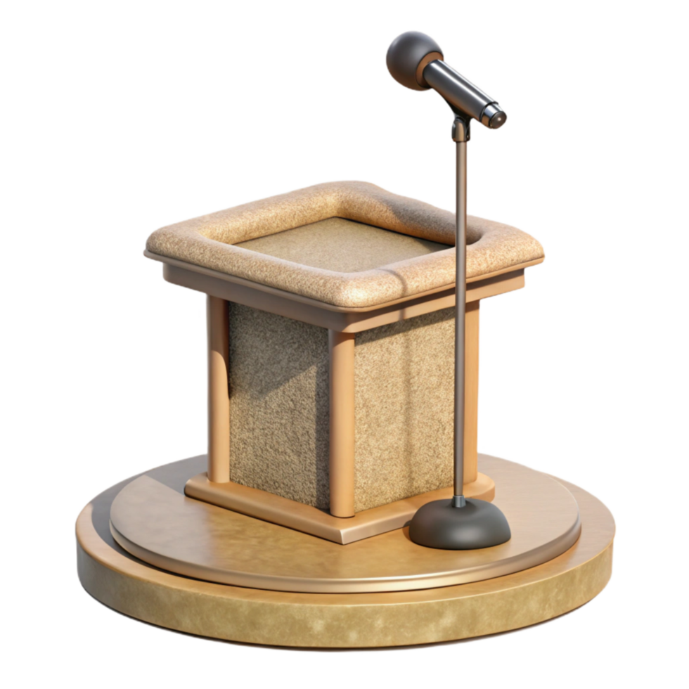 beautiful abstract Empty Podium with Microphone Stand Cutout premium png