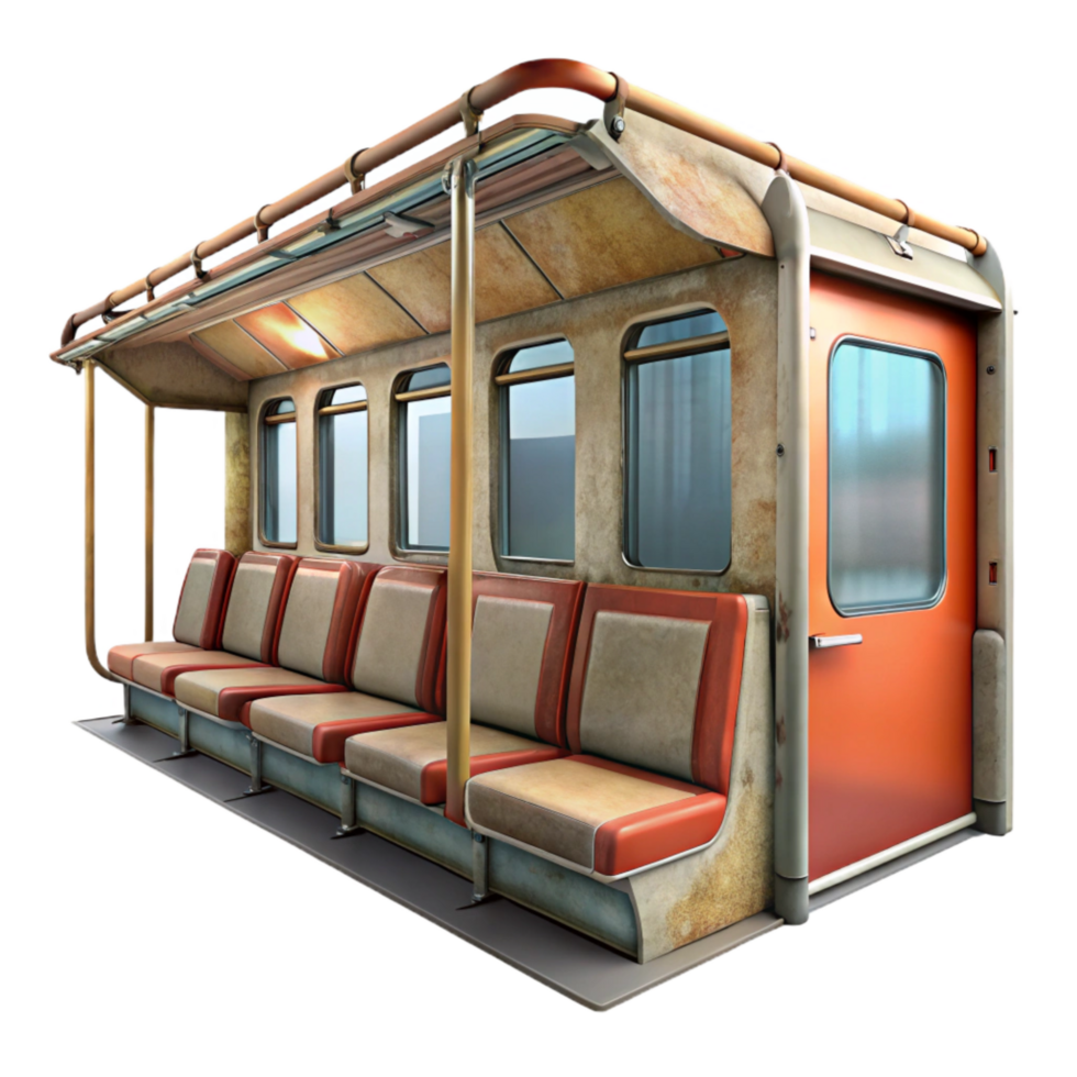 elegant traditional Empty Subway Car Interior View Cutout detailed png
