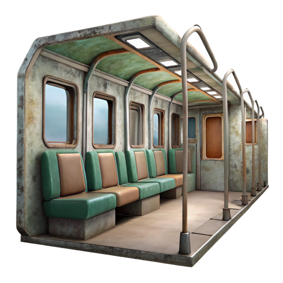 beautiful contemporary Empty Subway Car Interior View Cutout high resolution png