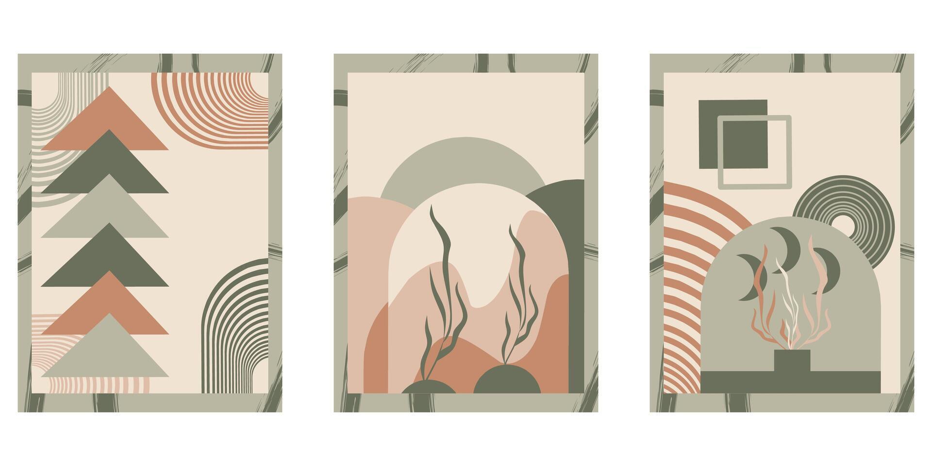 Boho rainbow templates vector