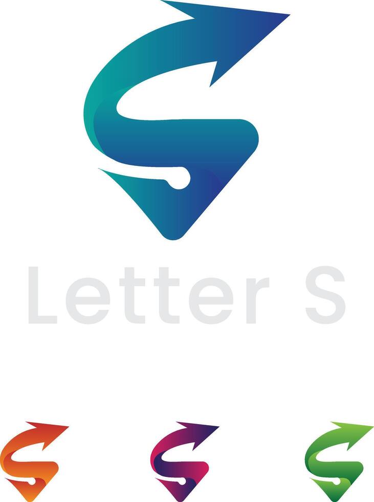 Letter S Arrow Logo Design Letter S Growth logo vector