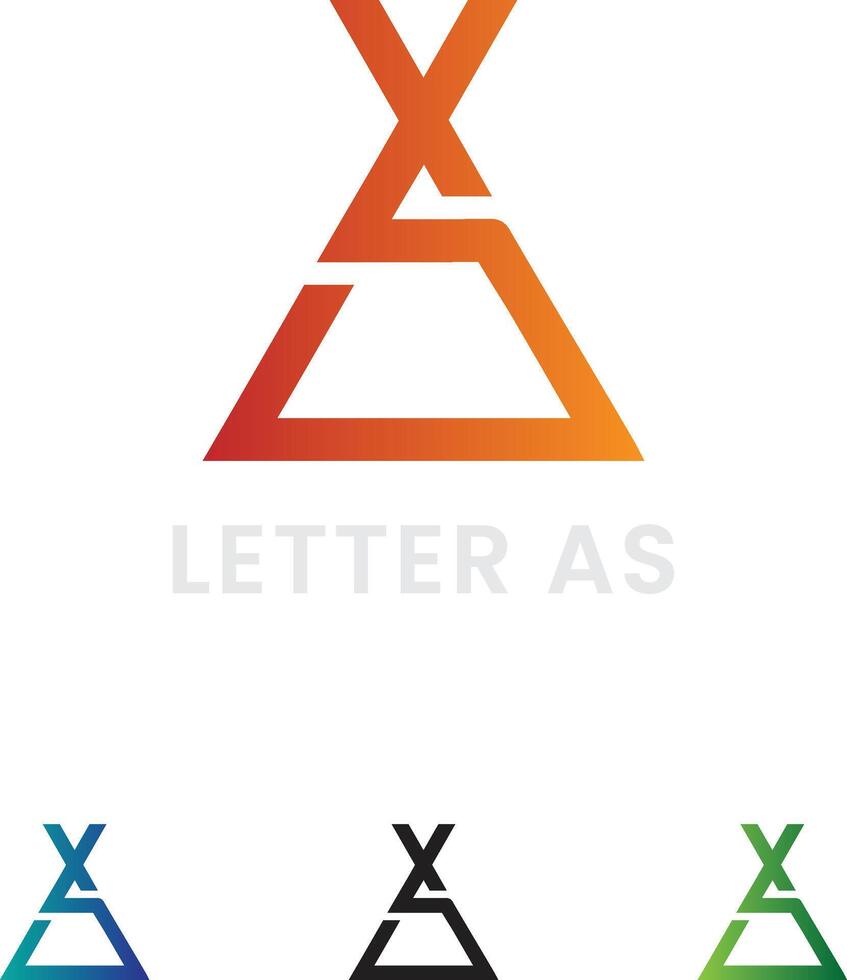 AS Letter Logo Design AS SA lettermark logo vector