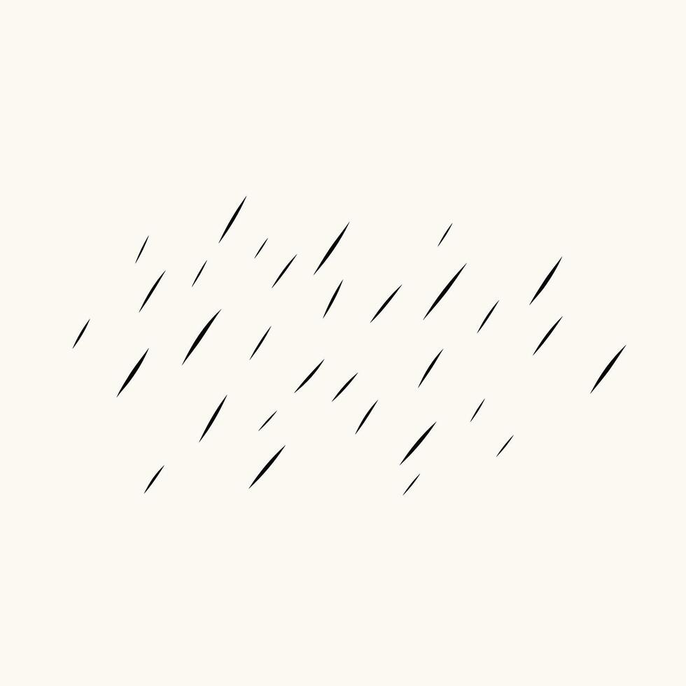 Abstract Rain sketch on isolated background. Hand drawn diagonal dashed lines. Random pattern with droplet imitation of downpour. Ink graphic for design, poster, card, print. Line art vector