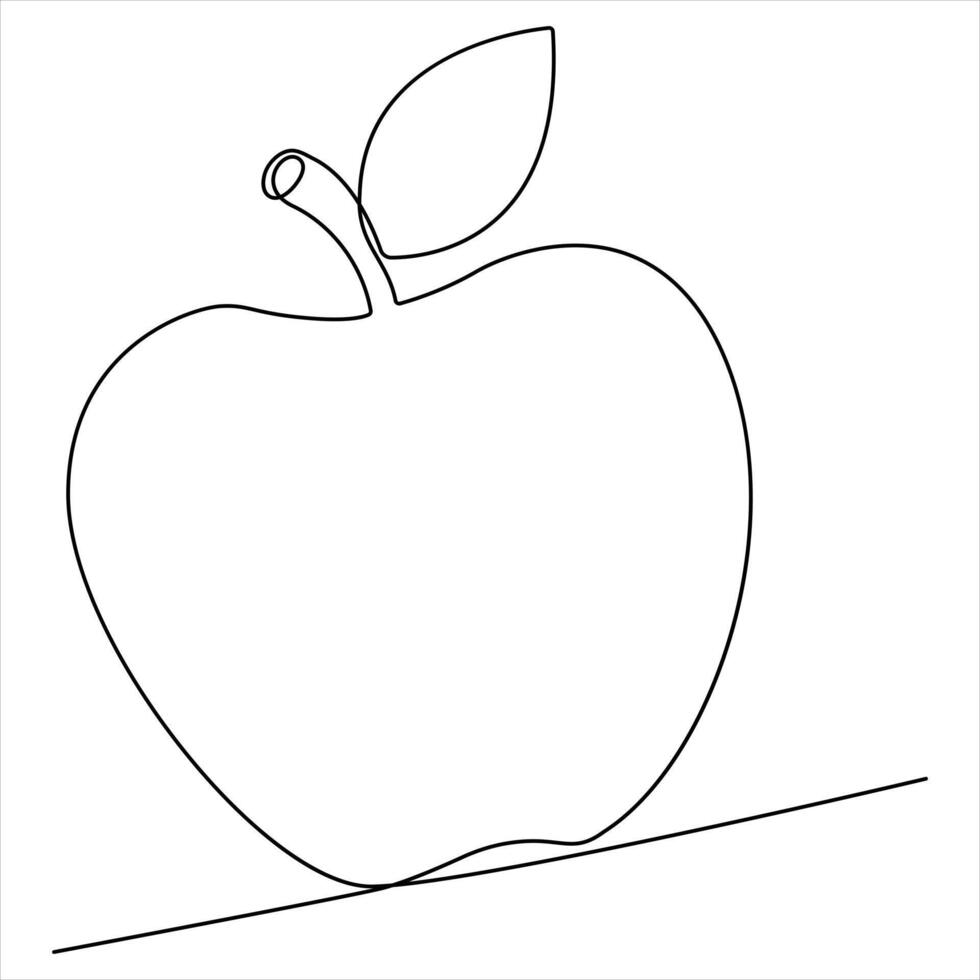 Single Line Apple Drawing illustartion vector