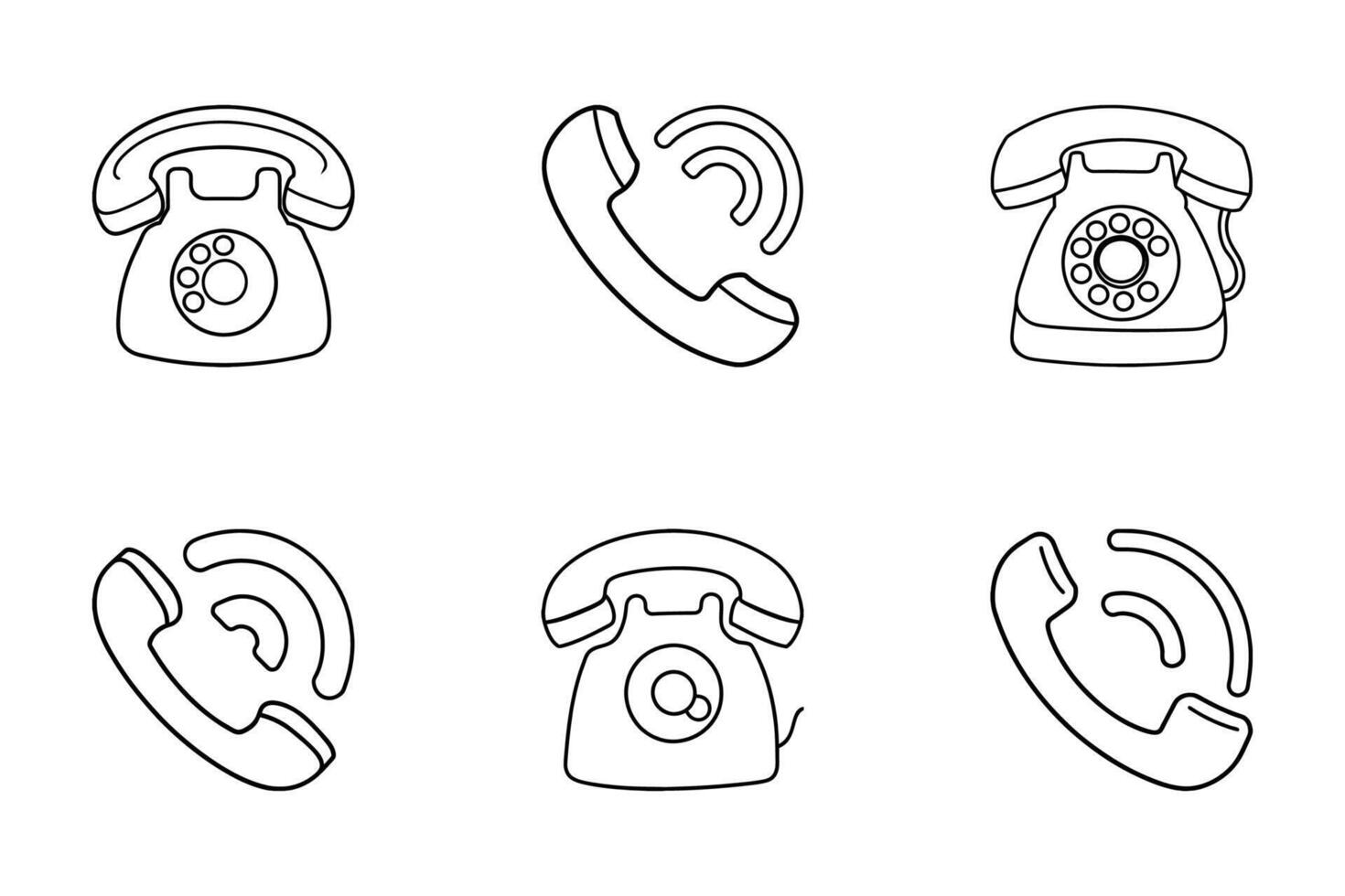 Call isolated flat line drawing illustration icon series vector