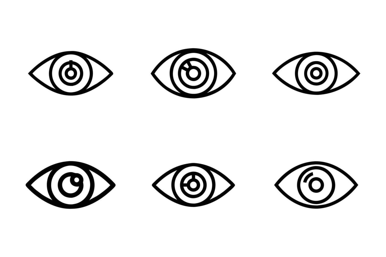 Optical Symbol Thin Line Outline Icon Set vector