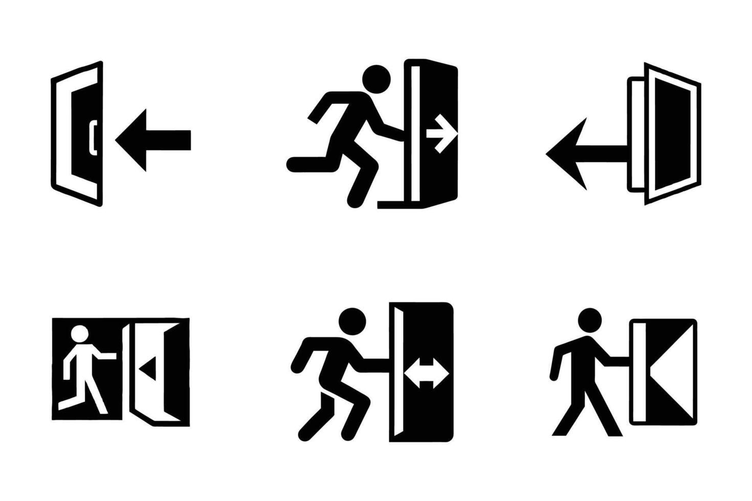 Evacuation Symbol Silhouette Outline Icon Pack vector
